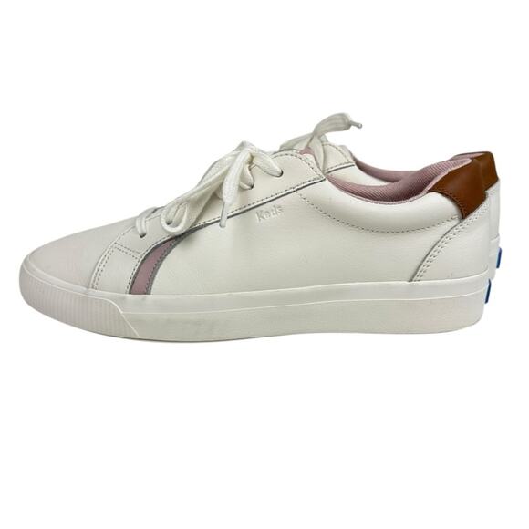 Keds Pursuit Leather Lace Up Sneakers White Pink Size 8.5 - Picture 4 of 8